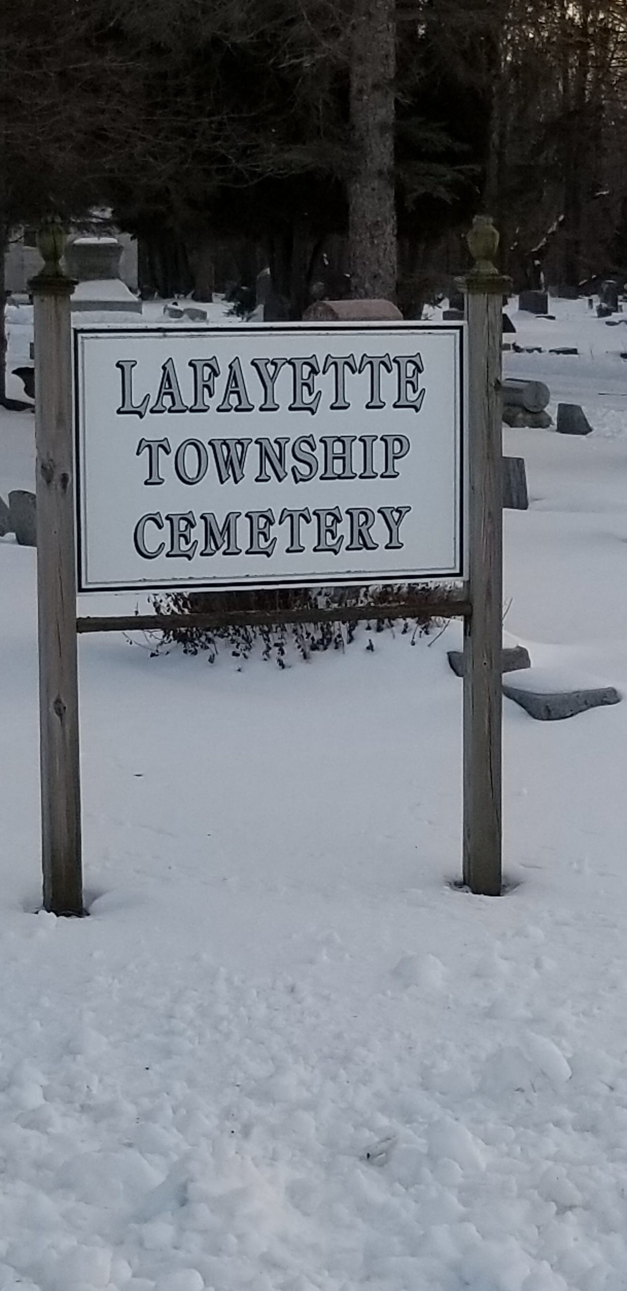 Lafayette Township Cemetery sign